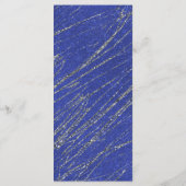 Blue & Silver Modern Glam Marble Stripe Party Menü Menükarte (Rückseite)