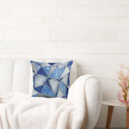 blue silver mosaic 1 kissen