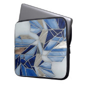 blue silver mosaic 1 laptopschutzhülle (Vorderseite Links)