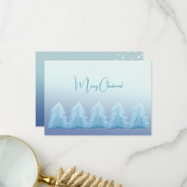 Blue Silver Nordic Frohe Weihnachten Dankeskarte