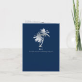 Blue Silver Ocho Rios Jamaica Wedding Passport Inv Einladung (Rückseite)