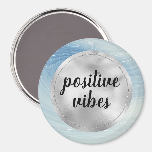 Blue Silver Ombre Stripes Magnet (Vorderseite/Rückseite)
