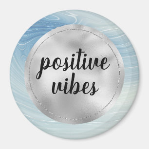 Blue Silver Ombre Stripes Magnet