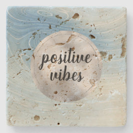 Blue Silver Ombre Stripes Steinuntersetzer