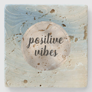 Blue Silver Ombre Stripes Steinuntersetzer