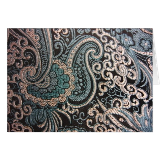 Blue & Silver Paisley Brocade (Vorderseite (Horizontal))