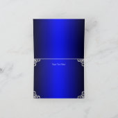 Blue Silver Pearl Damask Sweet 16 Danke Karte (Innenseite)