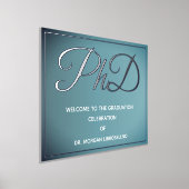 Blue Silver PhD Abschluss Willkommen Foliendrucke (Ablage )