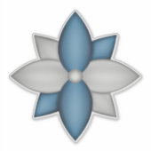 Blue & Silver Poinsettia Aufkleber (Vorderseite)