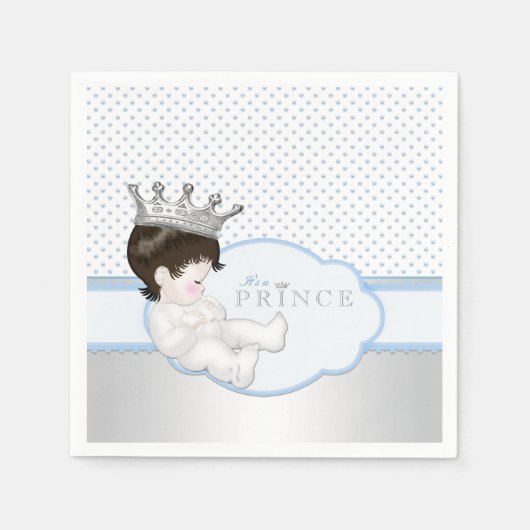 Blue Silver Prince Baby Dusche Serviette (Vorderseite)