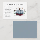 Blue Silver Pumpkin Baby Showbuchanfrage Begleitkarte (Vorne/Hinten)