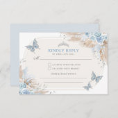 Blue Silver Quinceanera Mis Quince 15 Anos UAWG Begleitkarte (Vorne/Hinten)