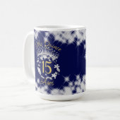 Blue Silver Quinceanera Vintag Boho Spanisch Kaffeetasse (Vorderseite Links)