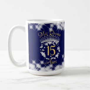 Blue Silver Quinceanera Vintag Boho Spanisch Kaffeetasse