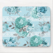 Blue Silver Rose Lace Mousepad (Vorne)