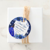 Blue Silver Rose Quinceanera Geburtstagsbegüterung Geschenkanhänger (Beispiel)