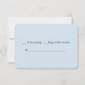 Blue Silver Rose Wedding RSVP (Rückseite)