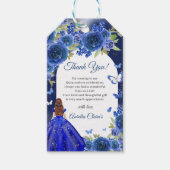 Blue Silver Rosen Quinceanera Geburtstag Geschenkanhänger (Vorderseite)