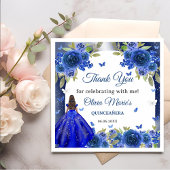 Blue Silver Rosen Quinceanera Geburtstag Serviette