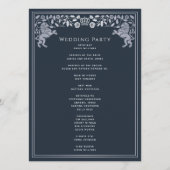Blue & Silver Royal Lion Mittelalterliche Hochzeit Programm (Rückseite)