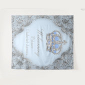 Blue Silver Royal Prince Baby Dusche Hintergrund Wandteppich (Vorderseite (Horizontal))