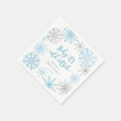 Blue Silver Schneeflocken Baby seine Kälte draußen Serviette (Ecke)