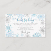 Blue Silver Schneeflocken Bücher für Babytickets Begleitkarte (Vorderseite)