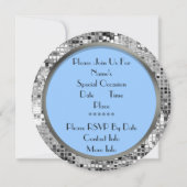 Blue & Silver Sequin 1. Heilige Kommunion Einladun Einladung (Rückseite)