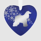Blue Silver Snowflake Afghan Hound Ornament (Vorderseite)