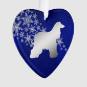 Blue Silver Snowflake Afghan Hound Ornament (Vorderseite)