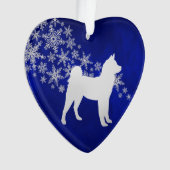 Blue Silver Snowflake Akita Dog Ornament (Vorderseite)