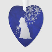 Blue Silver Snowflake American Cocker Spaniel Dog Ornament (Vorderseite)