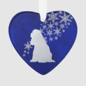 Blue Silver Snowflake American Cocker Spaniel Dog Ornament (Vorderseite)