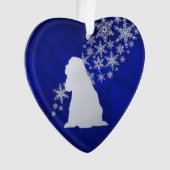 Blue Silver Snowflake American Cocker Spaniel Dog Ornament (Vorderseite)