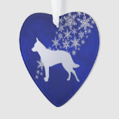 Blue Silver Snowflake Australian Cattle Dog Ornament (Vorderseite)