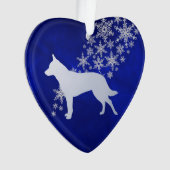 Blue Silver Snowflake Australian Cattle Dog Ornament (Vorderseite)