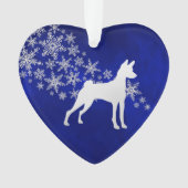 Blue Silver Snowflake Basenji Dog Ornament (Vorderseite)