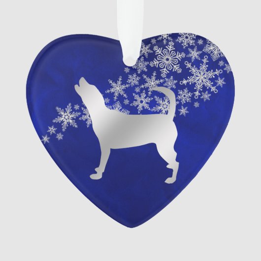 Blue Silver Snowflake Beagle Hound Hund Ornament (Vorderseite)