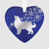 Blue Silver Snowflake Bernese Mountain Dog Ornament (Vorderseite)