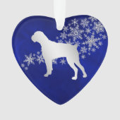 Blue Silver Snowflake Boxer Dog Ornament (Vorderseite)