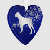 Blue Silver Snowflake Boxer Dog Ornament (Vorderseite)