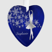 Blue Silver Snowflake Dancer Ornament (Vorderseite)