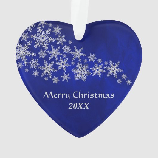 Blue Silver Snowflake Dancer Ornament (Rückseite)