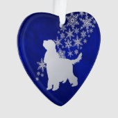 Blue Silver Snowflake English Cocker Spaniel Dog Ornament (Vorderseite)