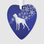 Blue Silver Snowflake German Shorthair Pointer Ornament (Vorderseite)