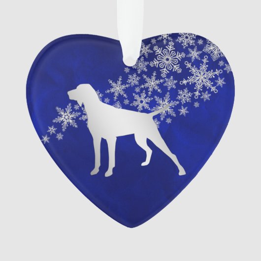 Blue Silver Snowflake German Shorthair Pointer Ornament (Vorderseite)