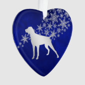 Blue Silver Snowflake German Shorthair Pointer Ornament (Vorderseite)