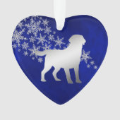 Blue Silver Snowflake Labrador Retriever Ornament (Vorderseite)