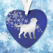 Blue Silver Snowflake Labrador Retriever Ornament