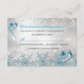 Blue Silver Snowflake Masquera Weihnachten UAWG RSVP Karte (Vorderseite)